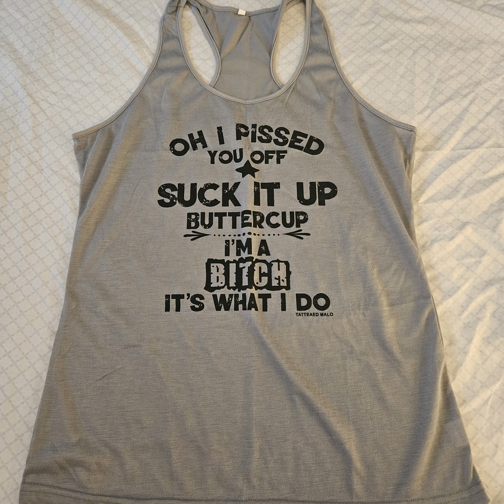 Gray Graphic Tank Top
